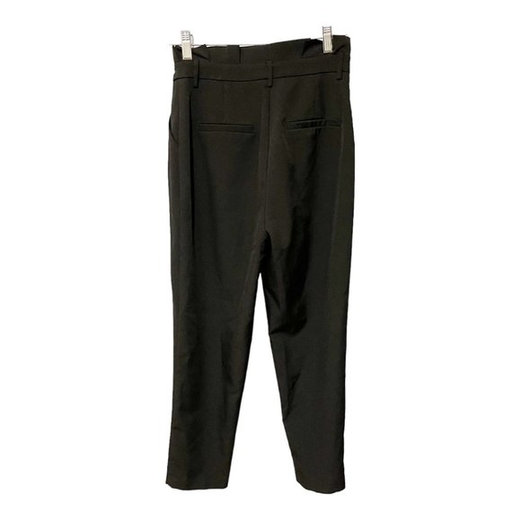 Lulu's Small Without Confidence Black Paperbag High Rise Cropped Pants - Picture 3 of 7